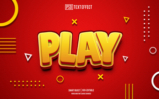 play text effect, font editable, typography, 3d text psd