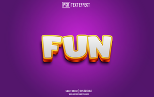 fun text effect, font editable, typography, 3d text psd