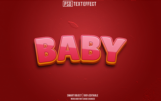 baby text effect, font editable, typography, 3d text psd