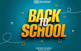 back to school text effect, font editable, typography, psd