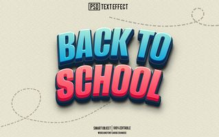 back to school text effect, font editable, typography, psd
