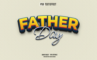 father day text effect, font editable, typography, 3d text psd