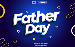 father day text effect, font editable, typography, 3d text psd