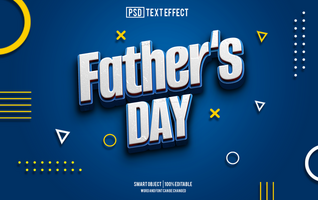 father day text effect, font editable, typography, 3d text psd