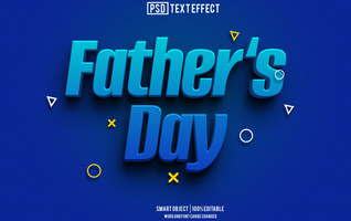father day text effect, font editable, typography, 3d text psd