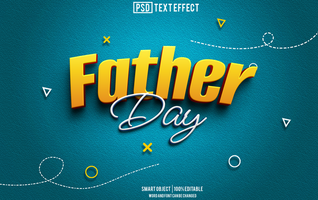 father day text effect, font editable, typography, 3d text psd