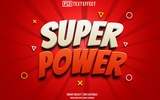 super power text effect, font editable, typography, 3d text psd