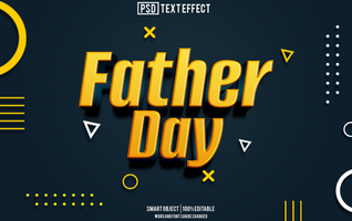 father day text effect, font editable, typography, 3d text psd