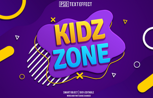 kids zone text effect, font editable, typography, 3d text. psd