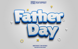 father day text effect, font editable, typography, 3d text psd