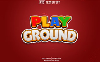 play ground text effect, font editable, typography, 3d text psd