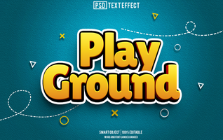 play ground text effect, font editable, typography, 3d text psd