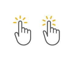 Hand cursor icon symbol. Click icon set vector
