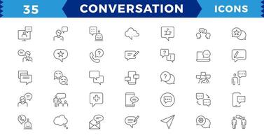 Dialogue, communication,Approved, Checkmark box and Social media message. Chat and quote line icons. Chat speech bubble, conversation or chatting related editable stroke outline icon. vector