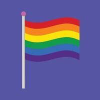 A rainbow flag on a purple background vector