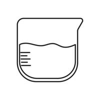 Chemistry tube icon. Outline test flask with liquid. Science experiment equipment. Editable stroke vector