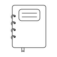 Outline spiral notebook icon. Line journal icon. Editable stroke. Notebook line icon vector