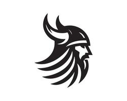 A viking head logo with a long beard vector