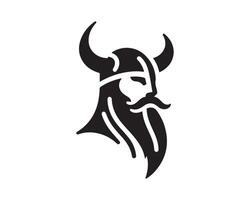 A viking head with a beard and mustache vector