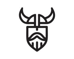 Viking helmet icon, line art, illustration vector