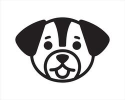 A black and white dog head icon on a white background vector