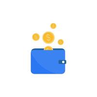 A wallet with money falling out of it vector