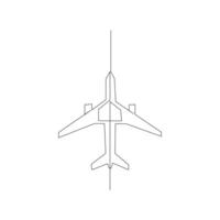 Continuous Aeroplan Line Art Design Minimalist One Line Aircraft Drawing vector
