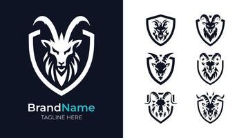 Collection of Simple Black and White Goat Logos. Explore this collection of goat logos, perfect for adding a sleek and modern touch to your brand's visual identity and marketing materials vector