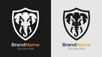 Simple Black and White Elephant Logo. Discover the beauty of simplicity with this logo design, perfect for any modern and minimalist brand identity. Make your design stand out with grace vector