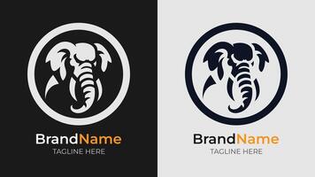 Elegant Black White Elephant Logo Art. Add a touch of sophistication to your brand with this minimalist black and white elephant logo. Ideal for those who appreciate clean and timeless design elements vector