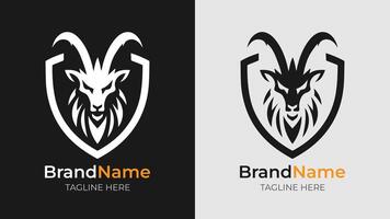 Simple Black and White Goat Logo Design. Discover this simple black and white goat logo design, perfect for adding a touch of elegance to your branding or creative projects vector