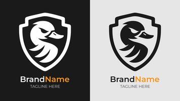 Classic Black and White Duck Logo. A classic black and white duck illustration that combines timeless design with a touch of modernity. Perfect for versatile use vector