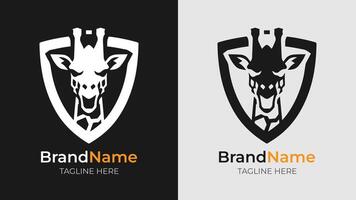 Minimalist Black and White Giraffe Logo. This minimalist giraffe logo is perfect for branding and design projects, offering a sleek and stylish look that stands out with its simplicity and elegance vector