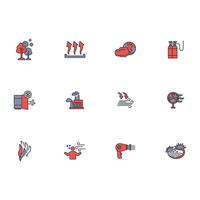 Air icon set..Editable stroke.linear style sign for use web design,logo.Symbol illustration. vector