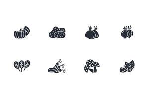 Vegetables icon set..Editable stroke.linear style sign for use web design,logo.Symbol illustration. vector