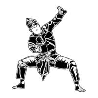 parry movements with the hands in pencak silat martial arts vector