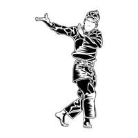 sideways hand movements in pencak silat martial arts vector