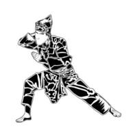 low elbow movement in pencak silat martial arts vector
