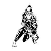 image of pencak silat martial arts stance movements vector
