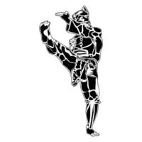 image of the kicking movement in pencak silat vector
