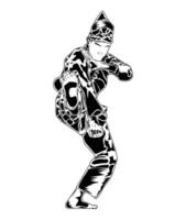 kick movement from the front in pencak silat martial arts vector