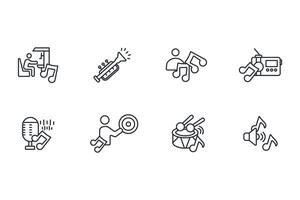 music icon. .Editable stroke.linear style sign for use web design,logo.Symbol illustration. vector