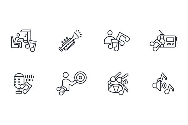 music icon. .Editable stroke.linear style sign for use web design,logo.Symbol illustration.