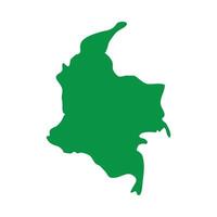 Green colombia map on white background vector