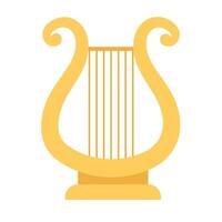 greek golden lyre isolated design vector