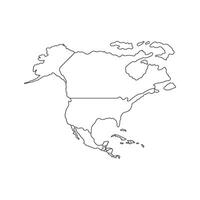 america north map design isolated vector