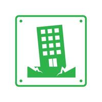 earthquake icon signal of risk of collapse isolated vector