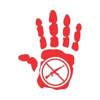 red hand day oppression illustration isolated vector