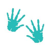 handprint paint colors artistics on a white background vector