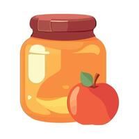 Fresh organic apple fruit in a jar illustration vector